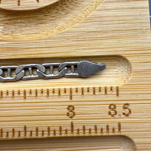 Sterling Silver Italian Chain Bracelet 925 Lobster Clasp Link Design Made In Ita - Picture 8 of 8